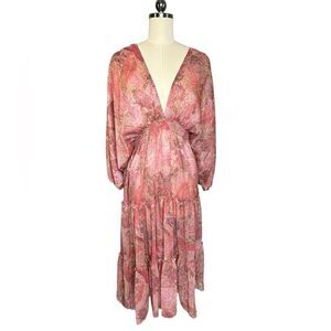 Misa Los Angeles Stefanya Pink Paisley print Maxi Dress | Size S